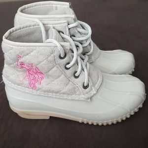 U.S Polo Assn. tan & pink duck boots size 13
